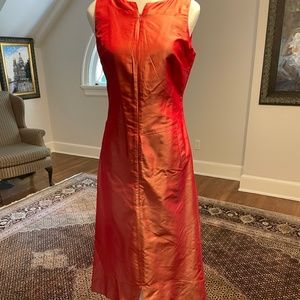 Luxury Designer Rozae Nichols Elegant Metallic dress100% silk PRISTINE